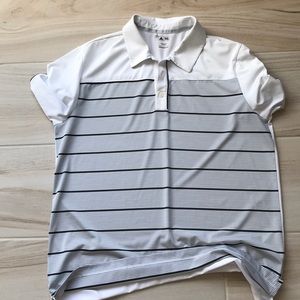 Adidas Golf Shirt Large White/Gray/Black